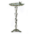 Verdigris Leaf Birdbath